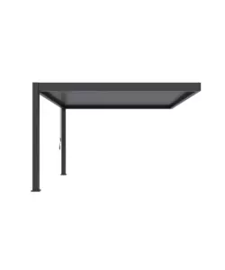 PERGOLA BIOCLIMATICA ADDOSSATA OMBRÉA "VS" IN ALLUMINIO BIANCO E ANTRACITE 399X399X255,8 CM