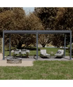 PERGOLA BIOCLIMATICA MOTORIZZATA OMBRÉA "ELMO"  IN ALLUMINIO ANTRACITE 598X293X256 CM