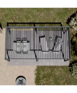 PERGOLA BIOCLIMATICA MOTORIZZATA OMBRÉA "ELMO"  IN ALLUMINIO ANTRACITE 598X293X256 CM