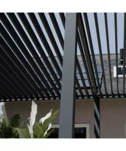 PERGOLA BIOCLIMATICA MOTORIZZATA OMBRÉA "ELMO"  IN ALLUMINIO ANTRACITE 604X403X256 CM