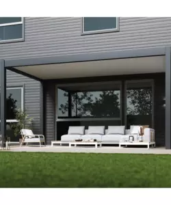 TETTOIA AUTO SINGOLA OMBRÉA IN ALLUMINIO ANTRACITE 300X507,5X255 CM