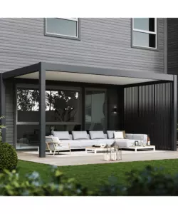 TETTOIA AUTO SINGOLA OMBRÉA IN ALLUMINIO ANTRACITE 300X507,5X255 CM