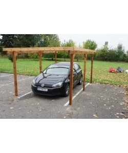 TETTOIA AUTO SINGOLA CHALET ET JARDIN "DELAHAYE" IN LEGNO DI ABETE 304X502X223 CM