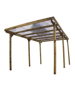 TETTOIA AUTO SINGOLA CHALET ET JARDIN IN LEGNO DI ABETE 304X502X223 CM