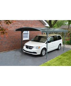 TETTOIA AUTO SINGOLA CANOPIA "DELAGE 5000" IN ALLUMINIO GRIGIO 290X500X240 CM