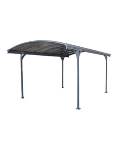 TETTOIA AUTO SINGOLA CANOPIA "DELAGE 5000" IN ALLUMINIO GRIGIO 290X500X240 CM