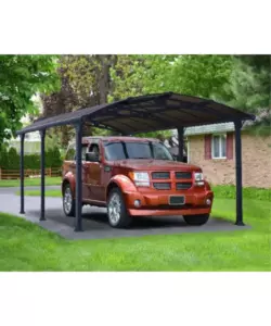 TETTOIA AUTO SINGOLA CANOPIA "AMILCAR 5000" IN ALLUMINIO GRIGIO 362X502X242 CM