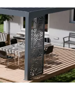 PANNELLO LATERALE DECORATIVO A FOGLIE PER PERGOLA OMBRÉA "VS"  IN ALLUMINIO ANTRACITE 1 MT