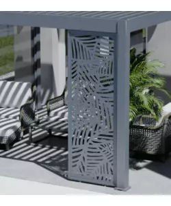 PANNELLO LATERALE DECORATIVO A FOGLIE PER PERGOLA OMBRÉA "VS"  IN ALLUMINIO ANTRACITE 1 MT