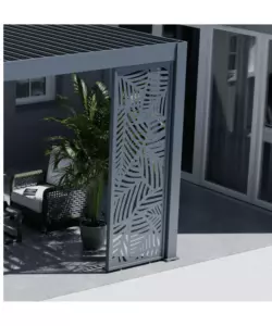 PANNELLO LATERALE DECORATIVO A FOGLIE PER PERGOLA OMBRÉA "VS"  IN ALLUMINIO ANTRACITE 1 MT