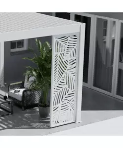 PANNELLO LATERALE DECORATIVO A FOGLIE PER PERGOLA OMBRÉA "VS"  IN ALLUMINIO BIANCO 1 MT