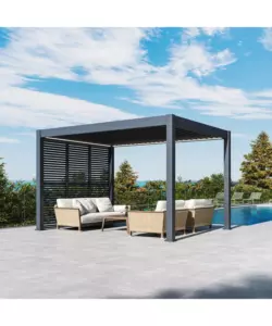 PANNELLO A LAMELLE ORIENTABILI PER PERGOLA OMBRÉA "VS"  IN ALLUMINIO ANTRACITE 1 MT