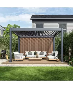 PANNELLO LATERALE PER PERGOLA OMBRÉA IN TECK LATO 4 MT