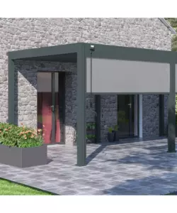 TENDA LATERALE PER PERGOLA OMBRÉA "VS" IN TEXTILENE ANTRACITE LATO 3 MT