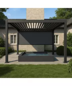 TENDA LATERALE PER PERGOLA OMBRÉA "VS" IN TEXTILENE ANTRACITE LATO 4 MT