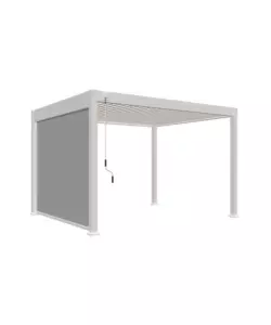 TENDA LATERALE MOTORIZZATA PER PERGOLA OMBRÉA "VS" IN TEXTILENE BIANCO LATO 3 MT