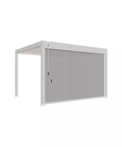 TENDA LATERALE MOTORIZZATA PER PERGOLA OMBRÉA "VS" IN TEXTILENE BIANCO LATO 4 MT
