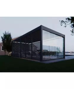 PANNELLO LATERALE PER PERGOLA OMBRÉA IN VETRO TEMPERATO ANTRACITE LATO 4 MT