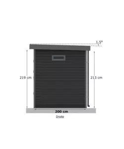 CASETTA IN LEGNO DA GIARDINO BARAC "ONYX" ANTRACITE 225X223X237 cm