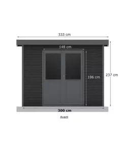 CASETTA IN LEGNO DA GIARDINO BARAC "ONYX" ANTRACITE 333X225X237 CM