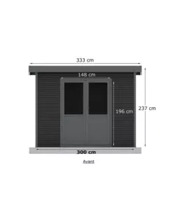 CASETTA IN LEGNO DA GIARDINO BARAC "ONYX" ANTRACITE 333X326X237 CM