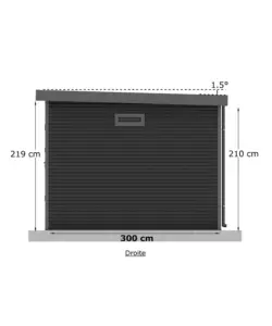 CASETTA IN LEGNO DA GIARDINO BARAC "ONYX" ANTRACITE 333X326X237 CM