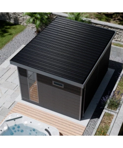 CASETTA IN LEGNO DA GIARDINO BARAC "ONYX" ANTRACITE 447X326X237 CM