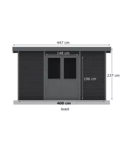 CASETTA IN LEGNO DA GIARDINO BARAC "ONYX" ANTRACITE 447X326X237 CM