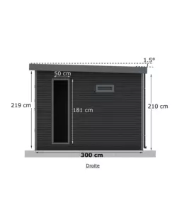 CASETTA IN LEGNO DA GIARDINO BARAC "ONYX" ANTRACITE 447X326X237 CM