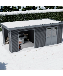 CASETTA IN LEGNO DA GIARDINO BARAC "ONYX" ANTRACITE 629X326X237 CM