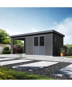 CASETTA IN LEGNO DA GIARDINO BARAC "ONYX" ANTRACITE 629X326X237 CM