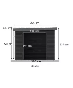 CASETTA IN LEGNO DA GIARDINO BARAC "ONYX" ANTRACITE 629X326X237 CM