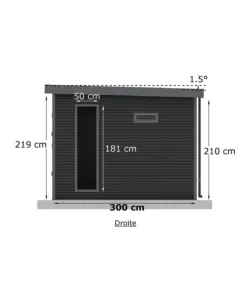 CASETTA IN LEGNO DA GIARDINO BARAC "ONYX" ANTRACITE 629X326X237 CM