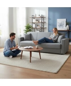 DIVANO LETTO "AFRODITE" 3 POSTI IN TESSUTO GRIGIO 212X80X87 CM