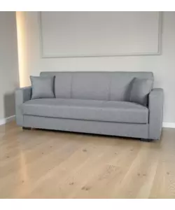 DIVANO LETTO "AFRODITE" 3 POSTI IN TESSUTO GRIGIO 212X80X87 CM