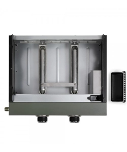 Piastra a gas in acciaio verde 2 bruciatori