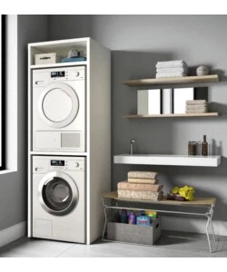 MOBILE PER LAVATRICE E ASCIUGATRICE BIANCO 70X64X203 CM