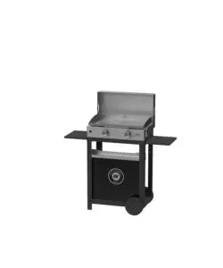 BARBECUE A GAS LE MARQUIER "PLANCHA 260" GRIGIO 2 BRUCIATORI E CARRELLO NERO