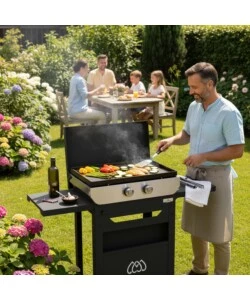PIASTRA A GAS LE MARQUIER CON CARRELLO 2 BRUCIATORI