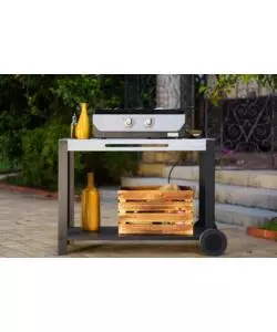 PIASTRA ELETTRICA LE MARQUIER "ORIGINAL 260" IN ACCIAIO NERO 2 BRUCIATORI