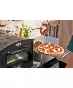 CUCINA DA ESTERNO MODULARE LE MARQUIER IN ACCIAIO NERO E GRIGIO 160X55X115 CM