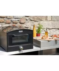CUCINA DA ESTERNO MODULARE LE MARQUIER IN ACCIAIO NERO E GRIGIO 160X55X115 CM