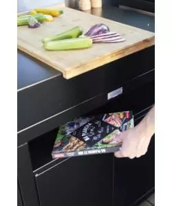 CUCINA DA ESTERNO MODULARE LE MARQUIER "LINEA 3" IN ACCIAIO INOX NERO 240X55X115 CM