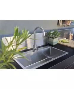 CUCINA DA ESTERNO MODULARE LE MARQUIER "LINEA 3" IN ACCIAIO INOX NERO 240X55X115 CM