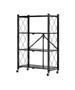 Scaffale pieghevole in metallo 4 ripiani Easy System portata 120 kg 71x34x126 cm