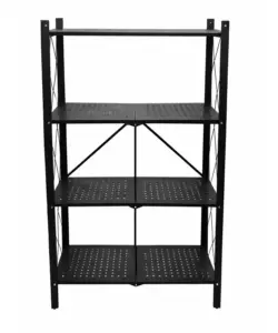 Scaffale pieghevole in metallo 4 ripiani Easy System portata 120 kg 71x34x126 cm