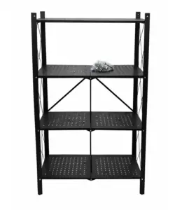 Scaffale pieghevole in metallo 4 ripiani Easy System portata 120 kg 71x34x126 cm