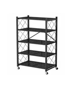 Scaffale pieghevole in metallo 5 ripiani Easy System portata 150 kg 71x34x155 cm