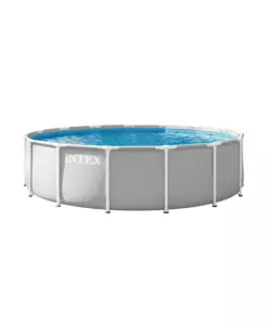 PISCINA FUORI TERRA CON STRUTTURA ROTONDA INTEX "PRISMA FRAME" CON POMPA FILTRO GRIGIO CHIARO 457X457X107 CM - COD. 26724ND