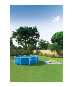 PISCINA FUORI TERRA CON STRUTTURA ROTONDA INTEX "METAL FRAME" CON POMPA FILTRO BLU 305X305X76 CM - COD. 28200ND